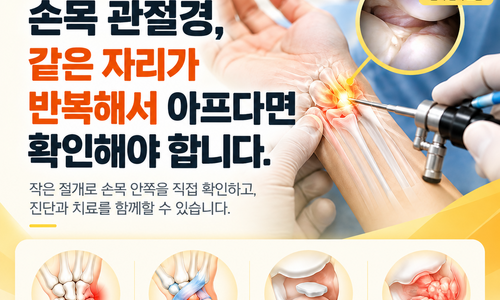 손목 관절경 초기증상과 자가진단 — 같은 자리가 반복해서 아프다면 이유가 있습니다. 전주수병원 정형외과 유종현 과장